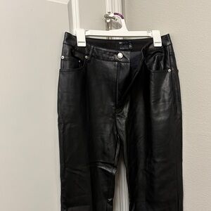 ASOS Sleek Black leather Boot Cut Jeans